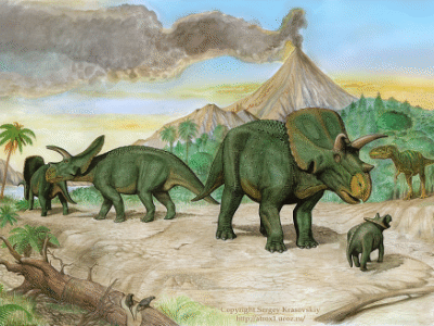 Arrhinoceratops und Albertosaurus / © Sergey Krasovskiy. Verwendet mit freundlicher Genehmigung des Autors.