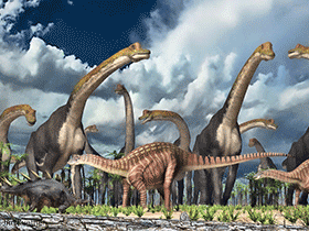Giraffatitan, Dicraeosaurus & Kentrosaurus / ©  James Kuether. Verwendet mit freundlicher Genehmigung des Autors