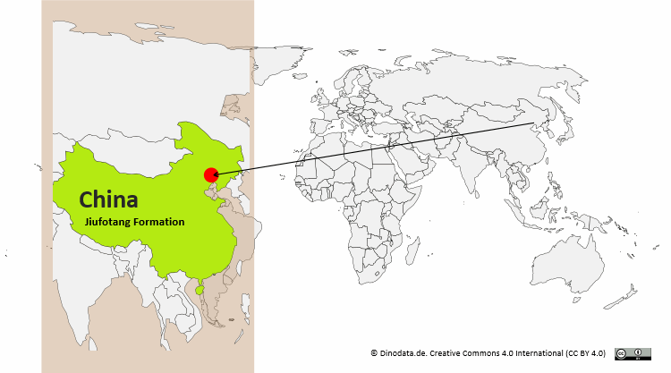 Lage der Jiufotang Formation / Dinodata.de. Creative Commons 4.0 International (CC BY 4.0)
